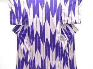 大正ロマン　矢羽根絣織出しお召し着物